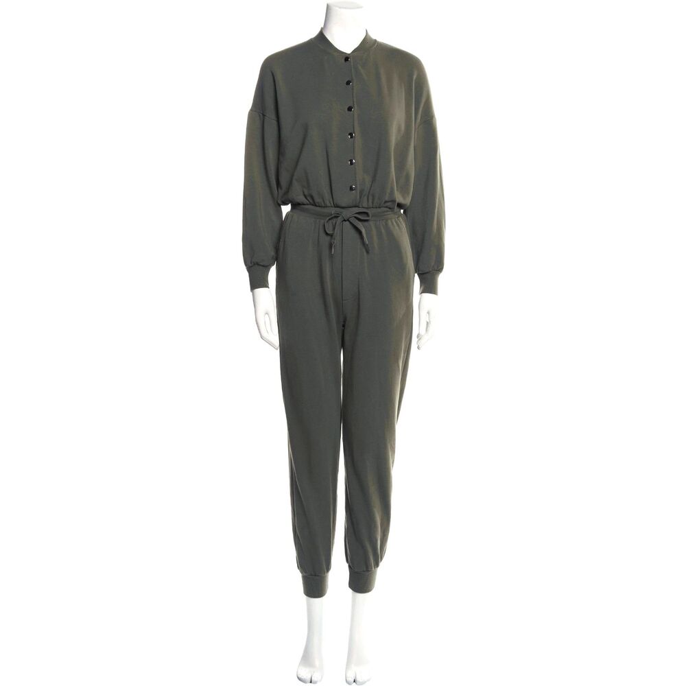 NSF Olive Green Snapfront L/S Sweats style Jumpsuit Size Small
